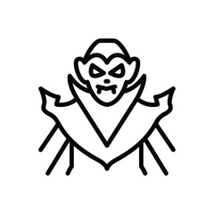 Black line icon for vampire