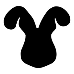 Black silhouette of a rabbit head.
