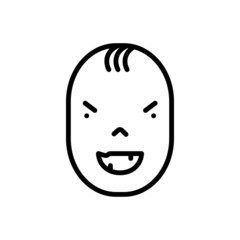 Black line icon for ugly