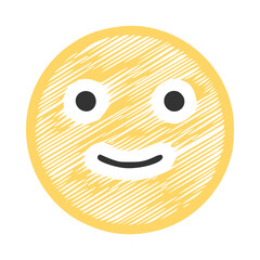 Happy smiley face scribble icon