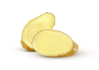 Ginger slice isolated on a white background