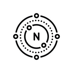 Black line icon for nitrogen - obrazy, fototapety, plakaty