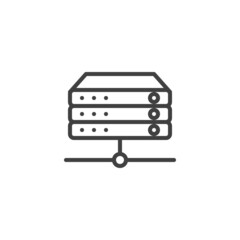 Rack servers line icon