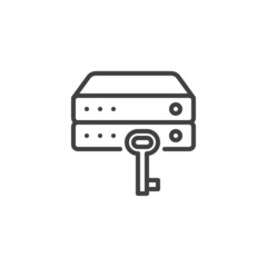 Data encryption line icon
