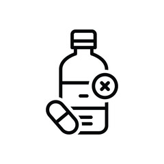 Black line icon for expiration