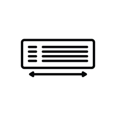 Black line icon for horizontal