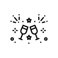 Black line icon for celebrate