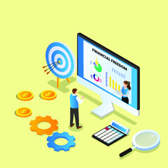 Financial freedom 3d isometric vector illustration concept for banner, website, landing page template, ads and flyer
