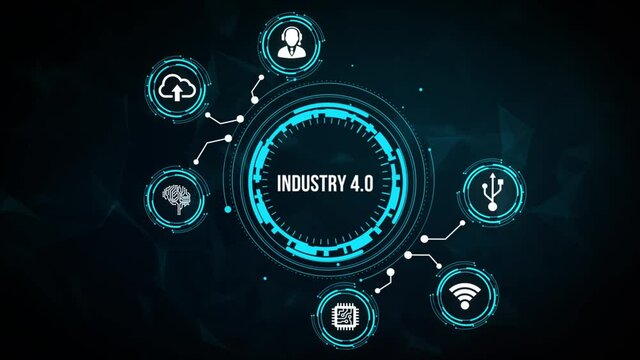 Internet, business, Technology and network concept.Industry 4.0 Cloud computing, physical systems, IOT, cognitive computing industry.