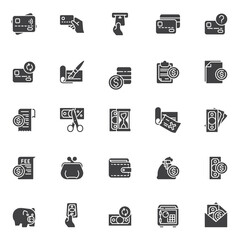 Finance, banking vector icons set