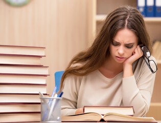 Young student preparing for university exams