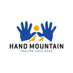 mountain hand inspiration illustration logo
