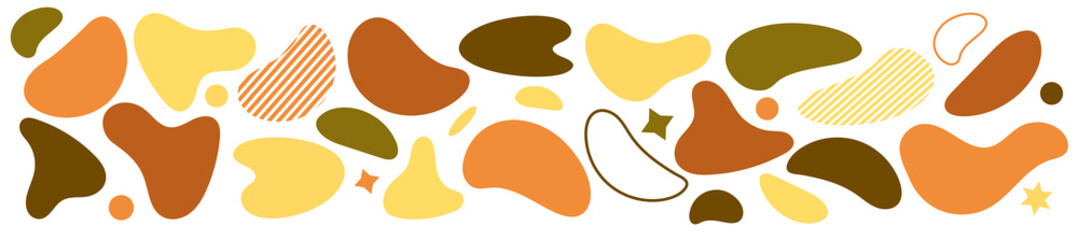 Abstract blotch shape. Liquid shape elements. Set of modern graphic elements. Fluid dynamical colored forms banner. Gradient abstract liquid shapes. Vector illustration.