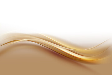 Gold wave flow and golden glitter lines on brown background. Abstract shiny color gold wave luxury rich invitation background. Luxury gold flow wallpaper web design. - 461183978