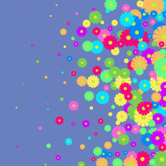 Colorful design spring background with beautiful flowers. Vector illustration