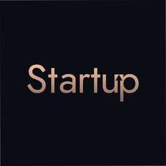 Startup logo, Up arrow, text, initial letters, up