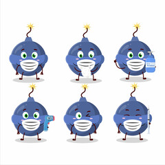 A picture of smoke bomb firework cartoon design style keep staying healthy during a pandemic