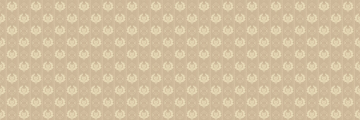 beautiful background pattern with decorative floral ornaments on a beige background seamless pattern, texture vector image