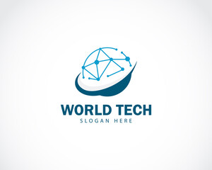 Education logo creative technology success world globe design template