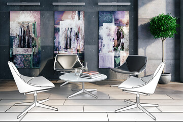 Art Presentation Inside an Office (project) - 3D Visualization