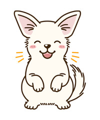 喜ぶチワワ（白）