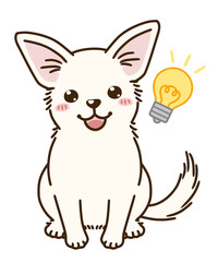 思い付くチワワ（白）