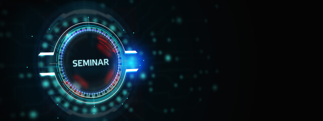 Business, Technology, Internet and network concept. Webinar e-learning. Training concept. 3d illustration