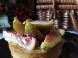 papaya cake on the table