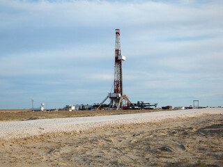 Drilling Rig in the steppe.
