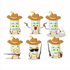 Cool cowboy yellow firecracker cartoon character with a cute hat