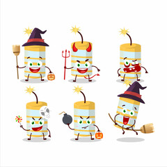 Halloween expression emoticons with cartoon character of yellow firecracker