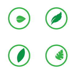 Logos of green Tree leaf ecology