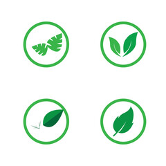 Logos of green Tree leaf ecology