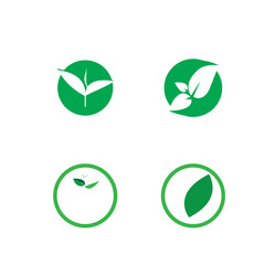 Logos of green Tree leaf ecology
