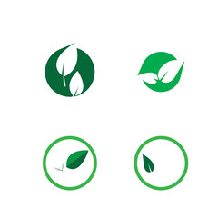 Logos of green Tree leaf ecology