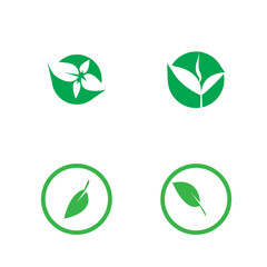 Logos of green Tree leaf ecology