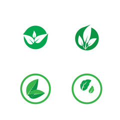 Logos of green Tree leaf ecology