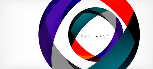 Color circle shapes, minimal geometric background. Trendy dynamic composition. Vector Illustration For Wallpaper, Banner, Background, Landing Page