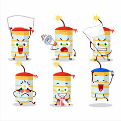Mascot design style of yellow firecracker character as an attractive supporter