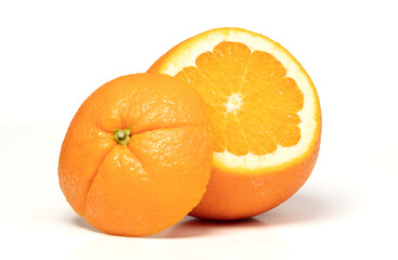 Sliced large orange isolated