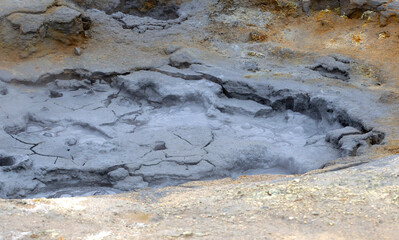 Boiling mudpool in Hverir, Namafjall in northern Iceland