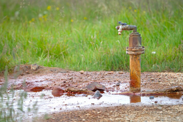 Natural mineral spring on the Snæfellsnes peninsula in, Iceland