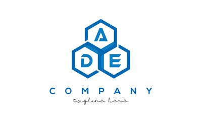 ADE three letters creative polygon hexagon logo