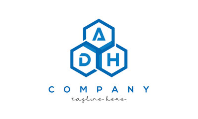 ADH three letters creative polygon hexagon logo