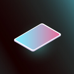 Isolated Tablet. Gradient Graphic Element on Black Background. Vector illustration