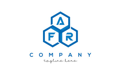 AFR three letters creative polygon hexagon logo