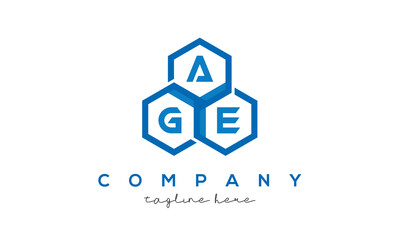 AGE three letters creative polygon hexagon logo