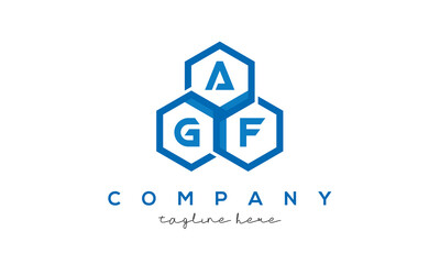 AGF three letters creative polygon hexagon logo