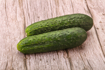Ripe organic natural green cucumber