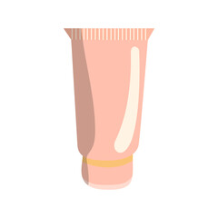 design illustration of a facial foam tube with soft pink packaging